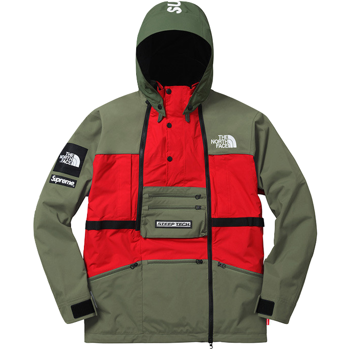 supreme north face green jacket