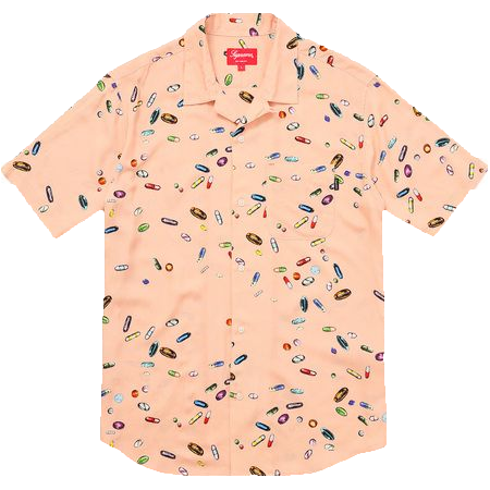 Supreme Rayon Pills Button Up Shirt - Peach - Used