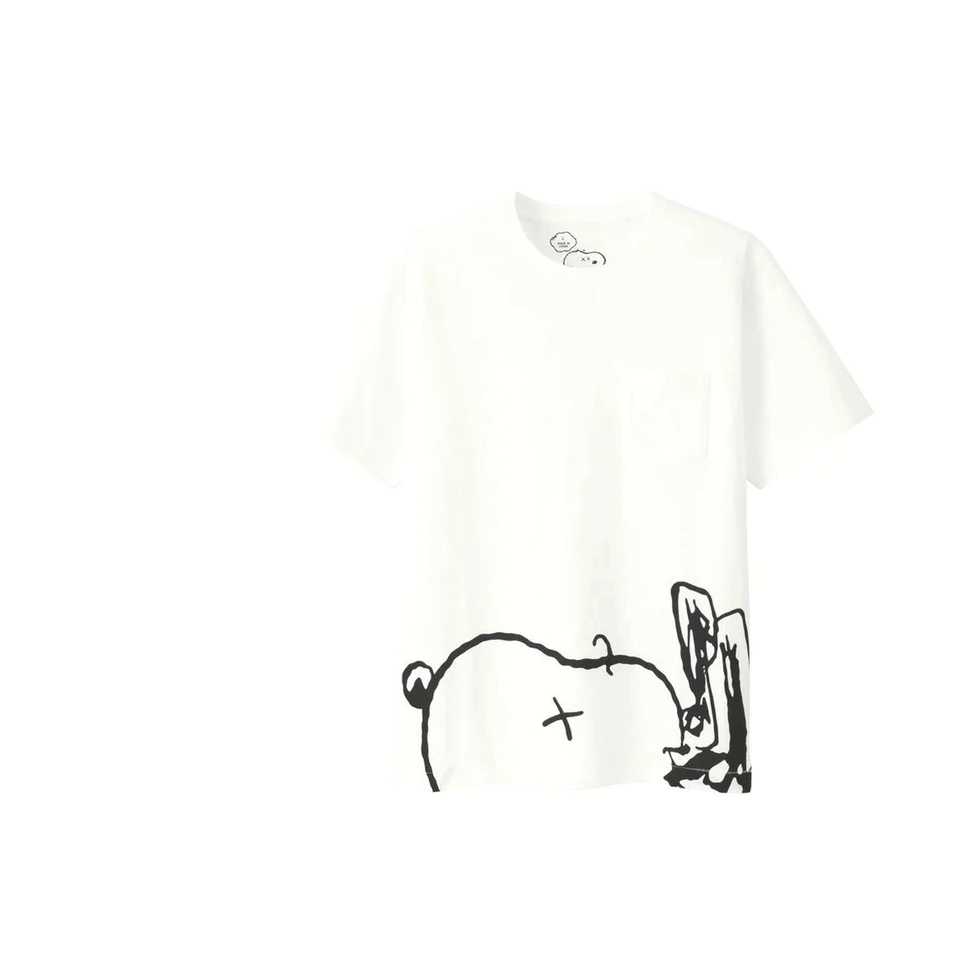 Kaws x Uniqlo x Peanuts Snoopy Face Pocket Tee - White