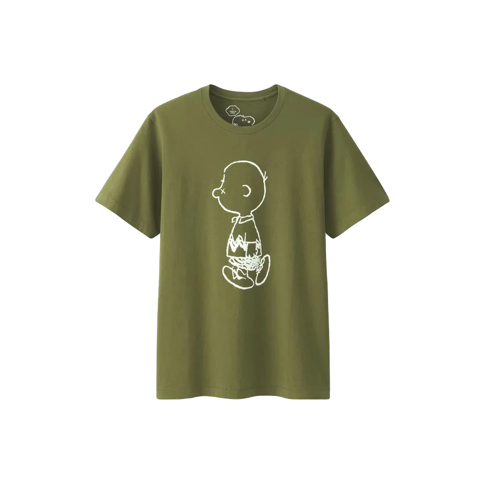 Kaws x Uniqlo x Peanuts Charlie Brown Tee - Olive