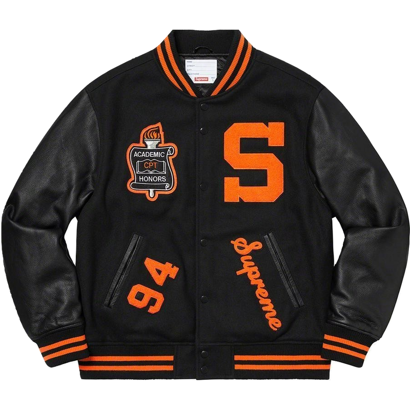 全国で中古品 Supreme Tourist Varsity Jacket Black meerendal.co.za