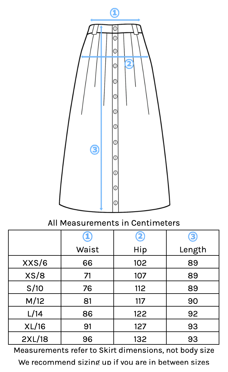 Cora Skirt Size Chart