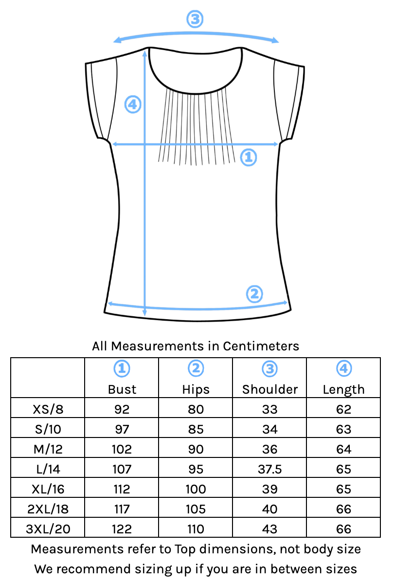 Deja Top Size Chart