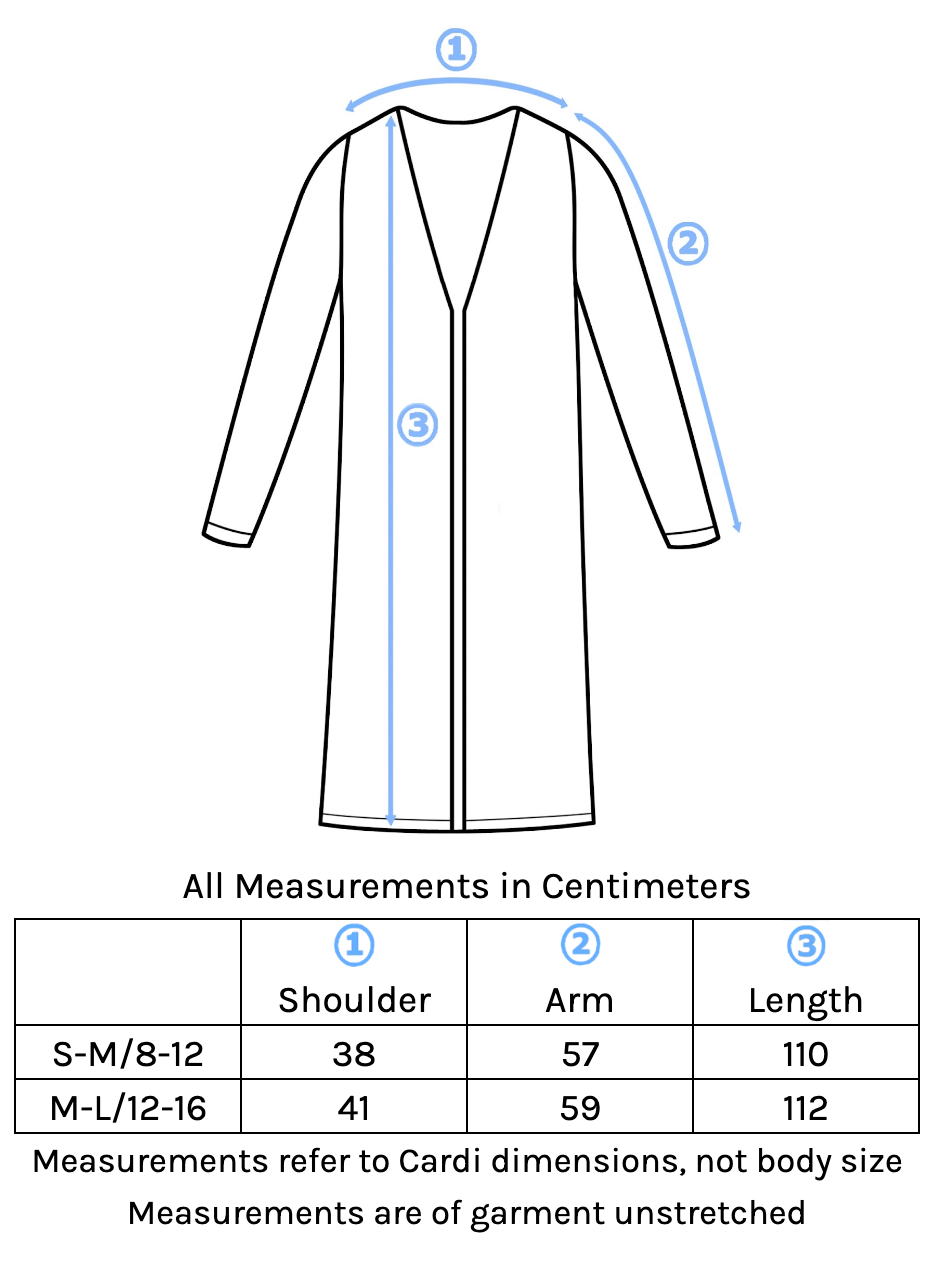 Duster Jersey Jacket Size Chart