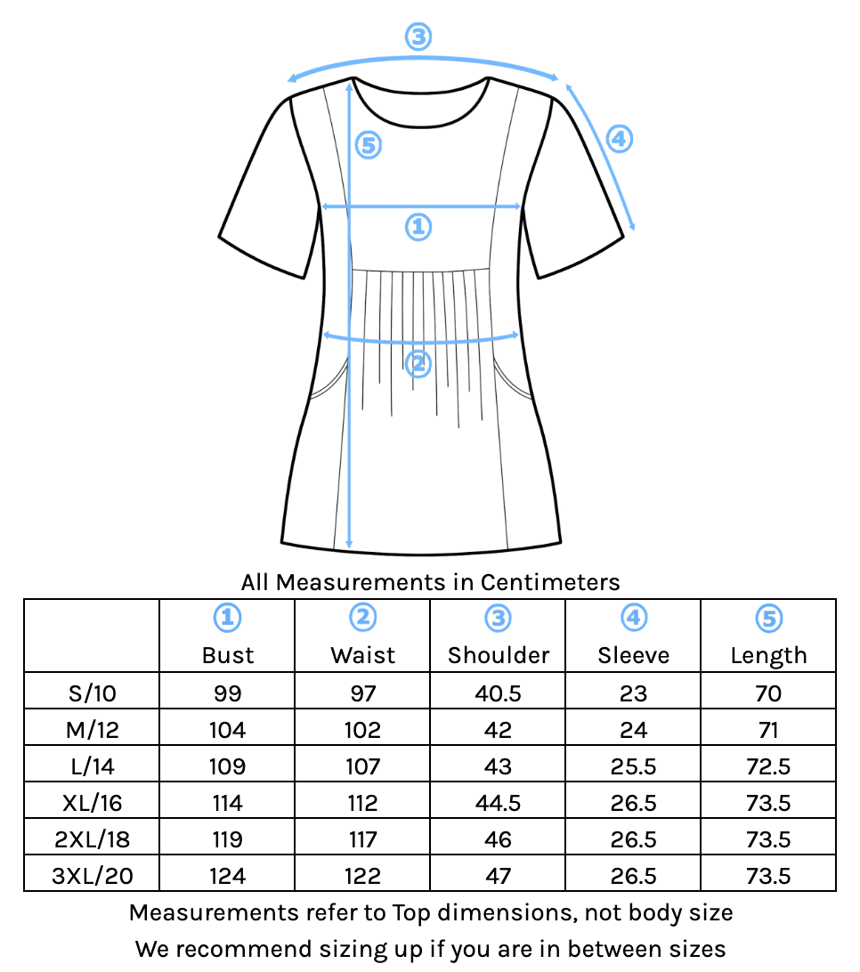 Tillie Top Measurement Chart
