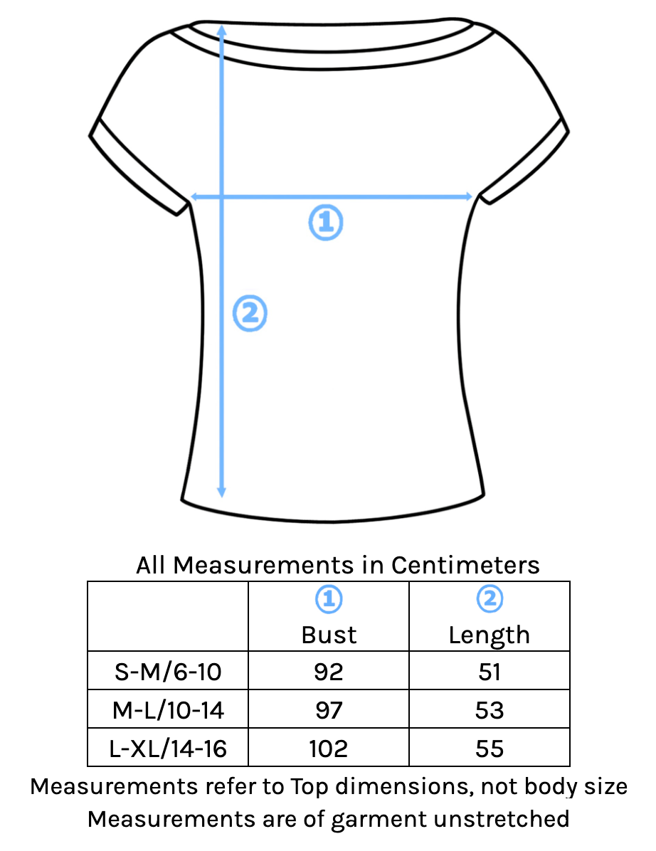 Wide Neck Mod Top Size Chart