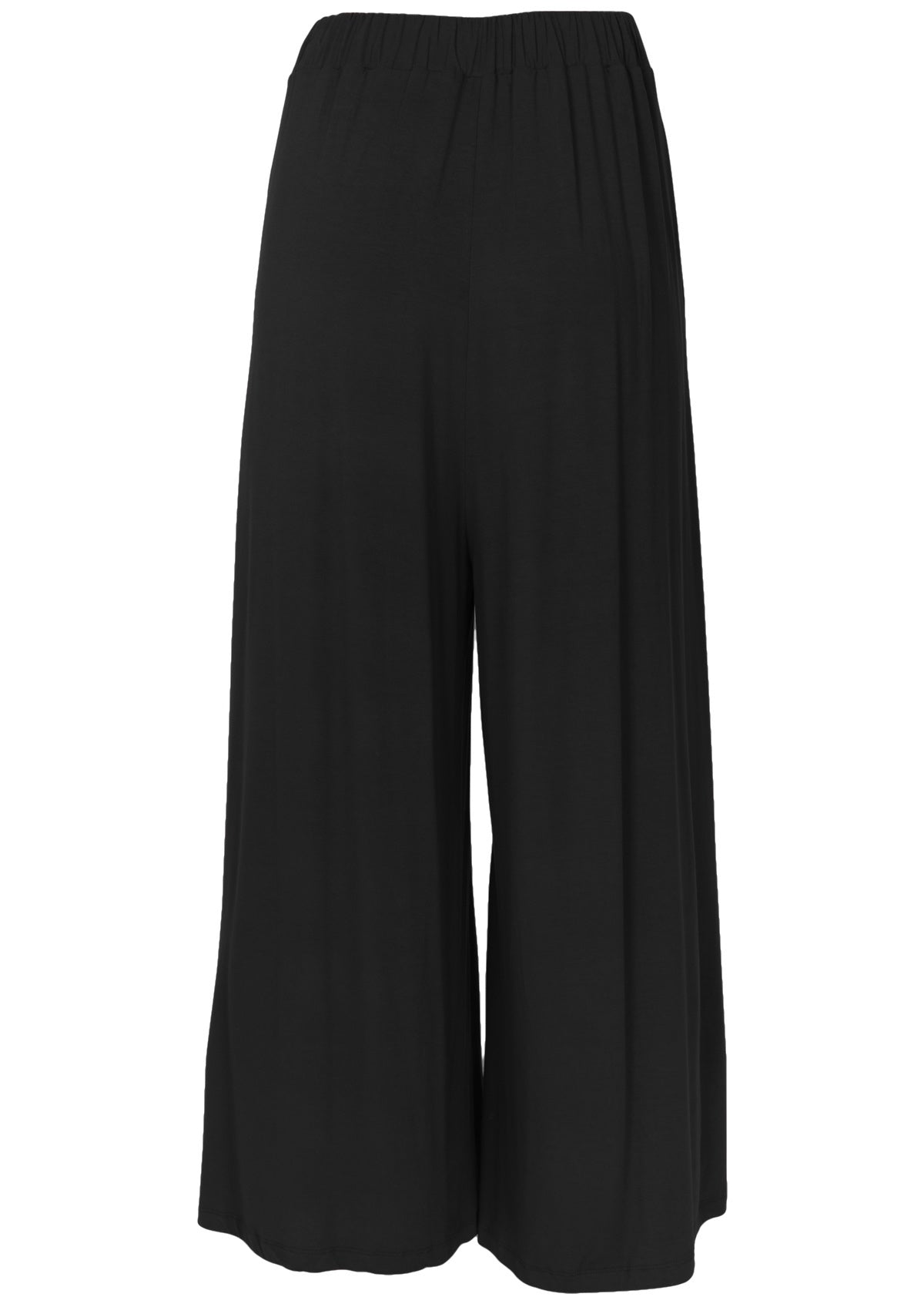 New Loose Black Pants / Wide Leg Pants / Soft Light Viscose Textile Trousers/  Side Pockets Asymmetrical Pants by AAKASHA A05548 