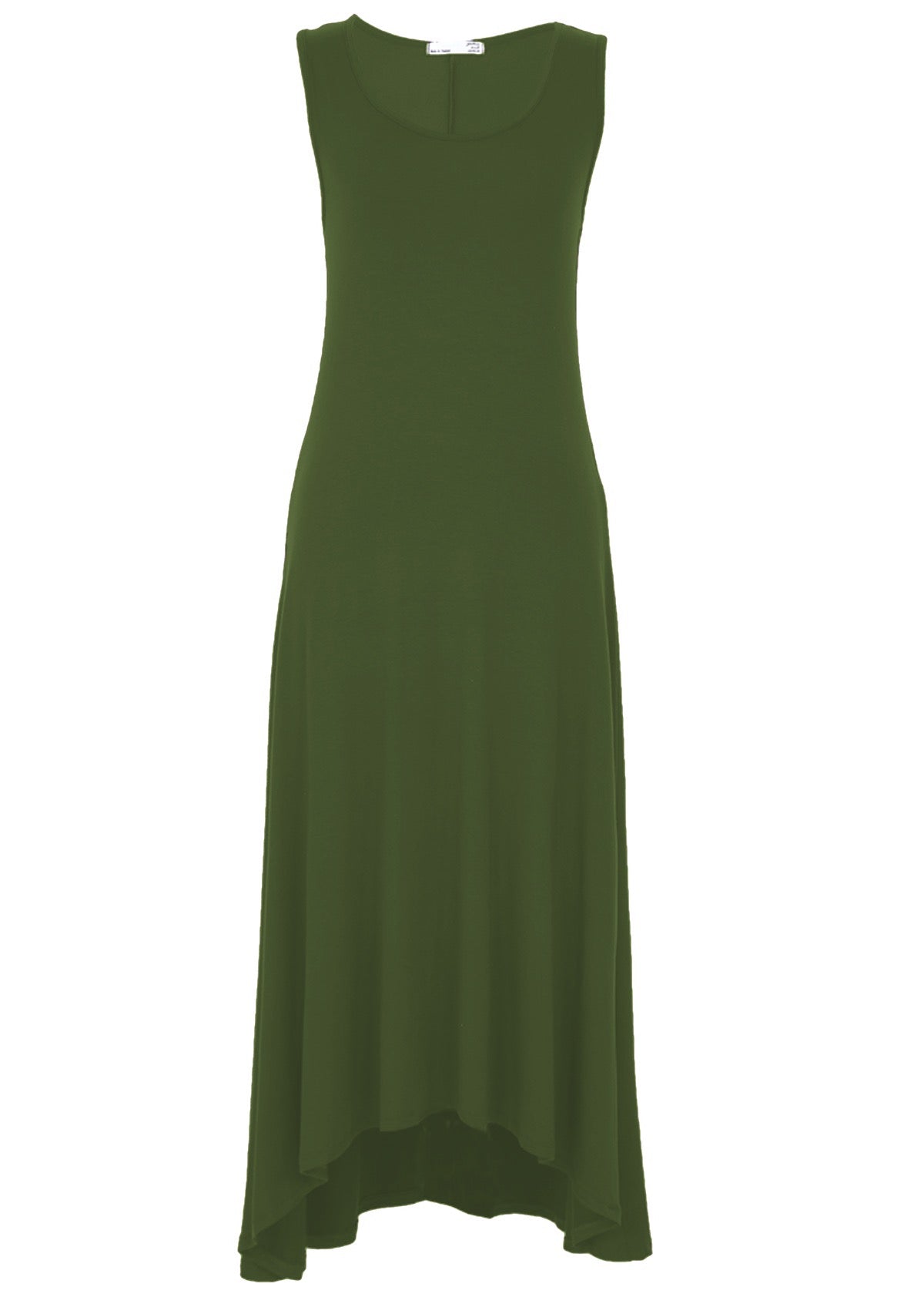 Concave Hem Dress Green Singlet Dress | Karma East Australia