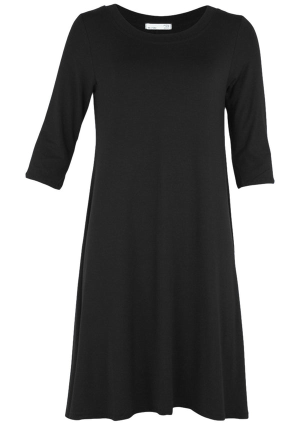 Half Sleeve Jersey Dress Black - Karma East