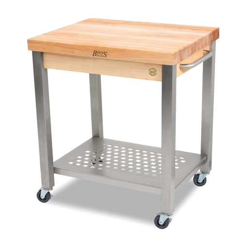 John Boos High-Quality Maple Wood Top Work Table with Galvanized Steel  Base, 60 x 30 x 1.5-Inches