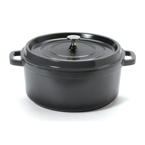 BK Enameled Steel Dutch Oven, 3.5-Quart, Black, Blue, & White on