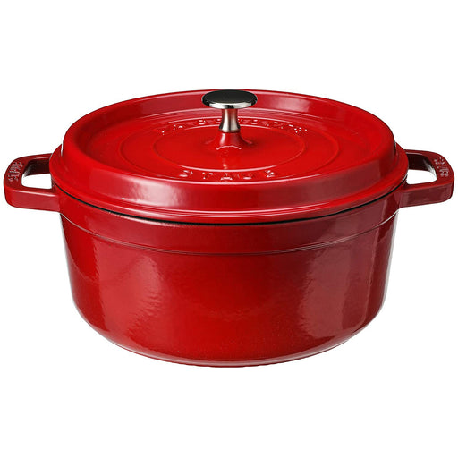 New Staub Cast Iron 4-qt Round Cocotte Dutch Oven, Cerise (Red