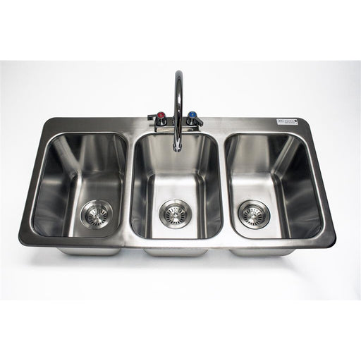 Three Compartment Sink with Drain Board – Newark Food Service