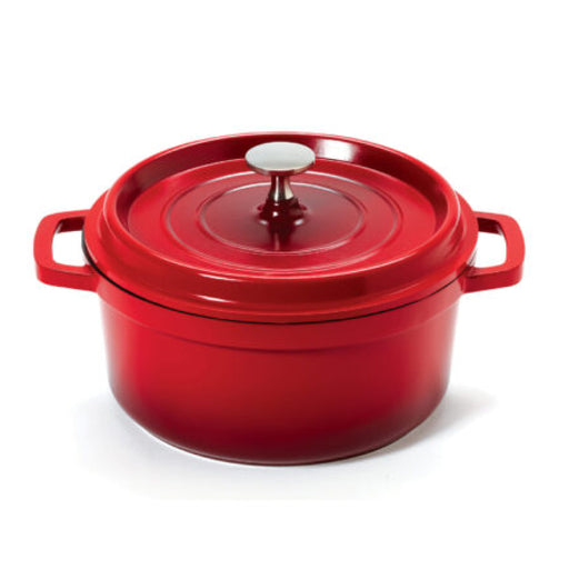 GET CA-009-Y/BK Heiss 3.5 Qt. Yellow Enamel Coated Cast Aluminum Oval Dutch  Oven with Lid