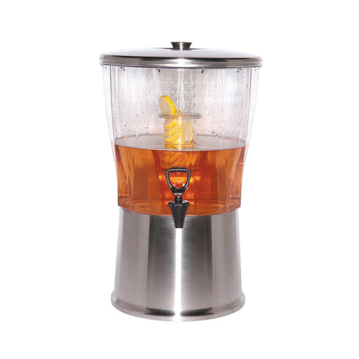 1 Gallon Beverage Dispenser, Glass Beverage Dispenser, With Stainless Steel  Tap, Ice Cone And Fruit Injector! Water Dispenser, Lemonade Rack, Juice