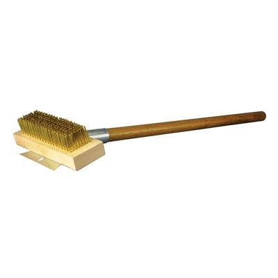 Commercial Broiler Brush, 31 O.A.L., heavy duty, steel wire bristles,  7-11/16L x