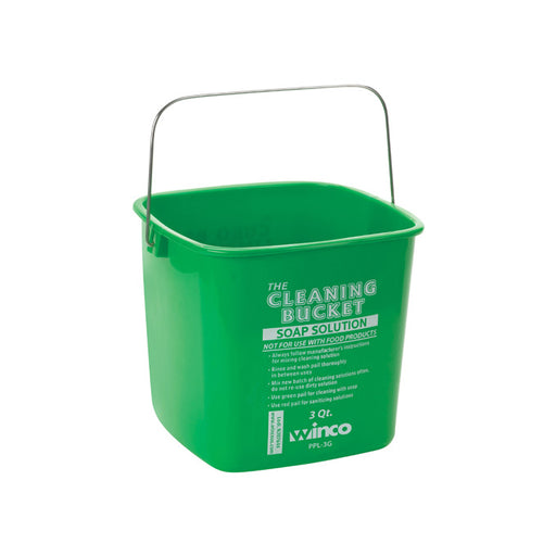 Winco PTCS-23L, 23 Gallon Blue Recycle Tall Square Plastic Trash Can