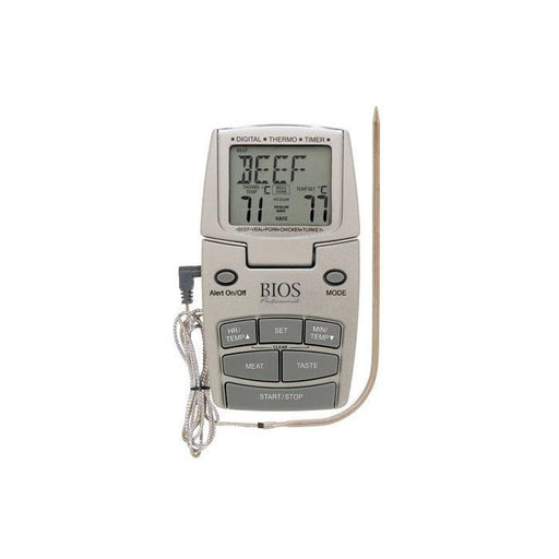 Bios Medical Digital Probe Meat Thermometer with LCD Screen and Blue  Backlight - Silver, 6 Meat Selections, 4 Taste Selections in the Meat  Thermometers department at