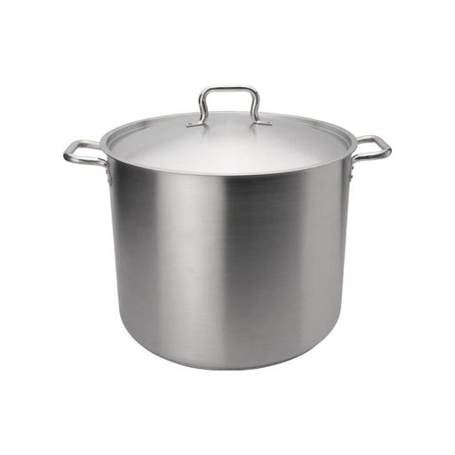 20 qt, 12-3/8 Diameter Stock Pot with Lid, Stainless Steel, Encapsulated  Base, Dishwasher Safe