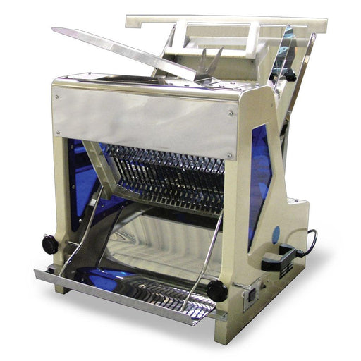 AUTOMATIC BREAD SLICER WITH MOTORIZED BELTS 