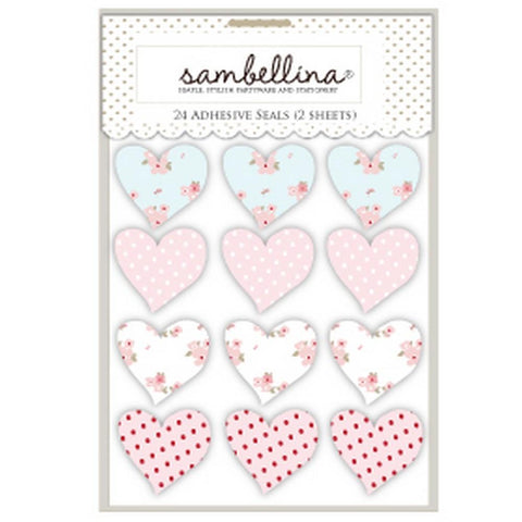 sweet floral heart stickers