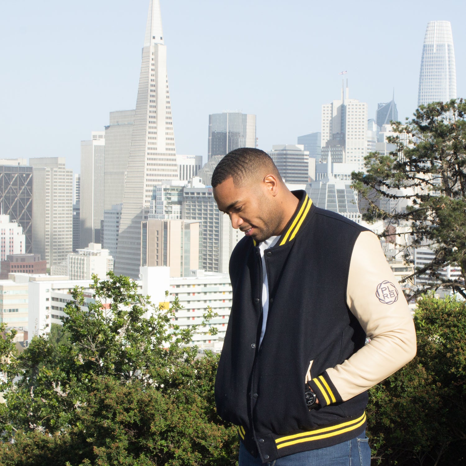 PLRB Varsity Jacket in Navy Blue