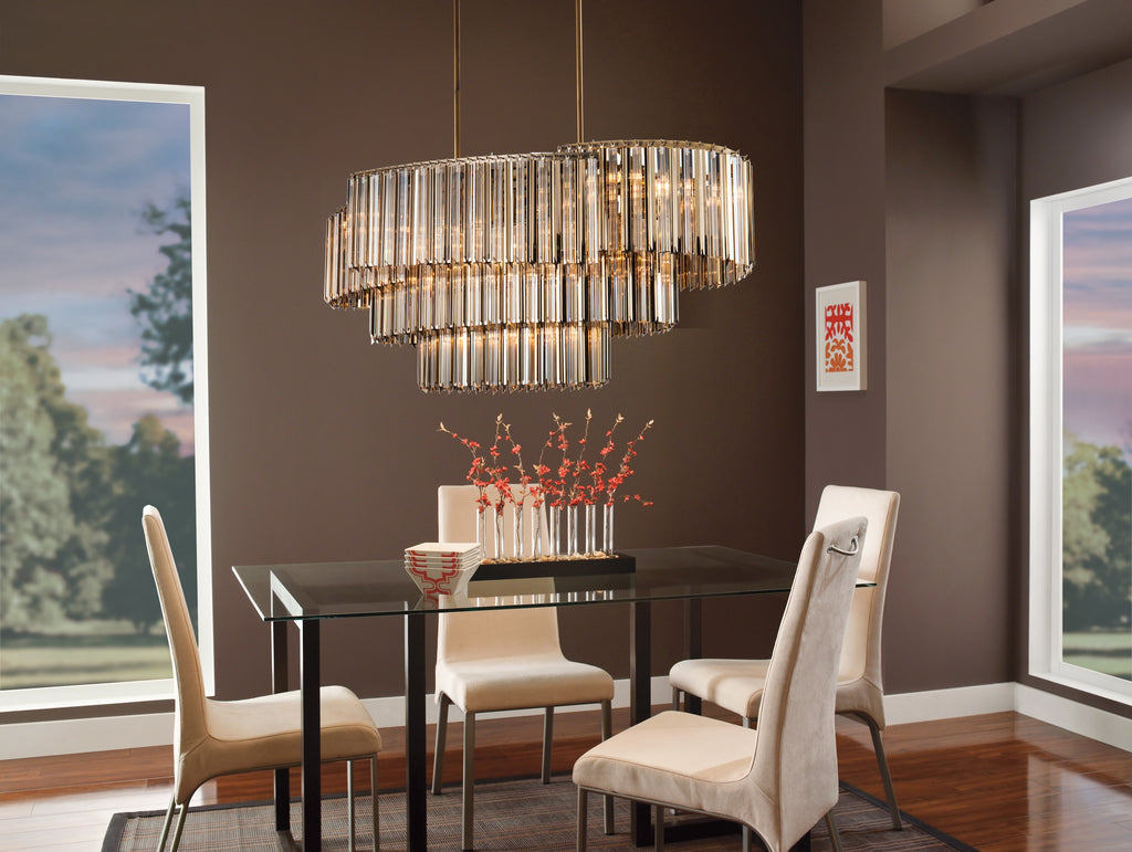 Chimes Champagne Statement Chandelier - Living Room Chandelier | Buy Statement Chandeliers Online India