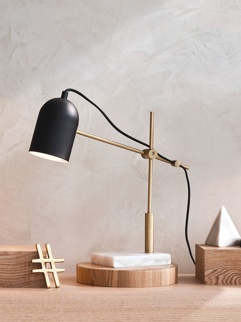 Ermin Marble Black Desk Table Lamp 