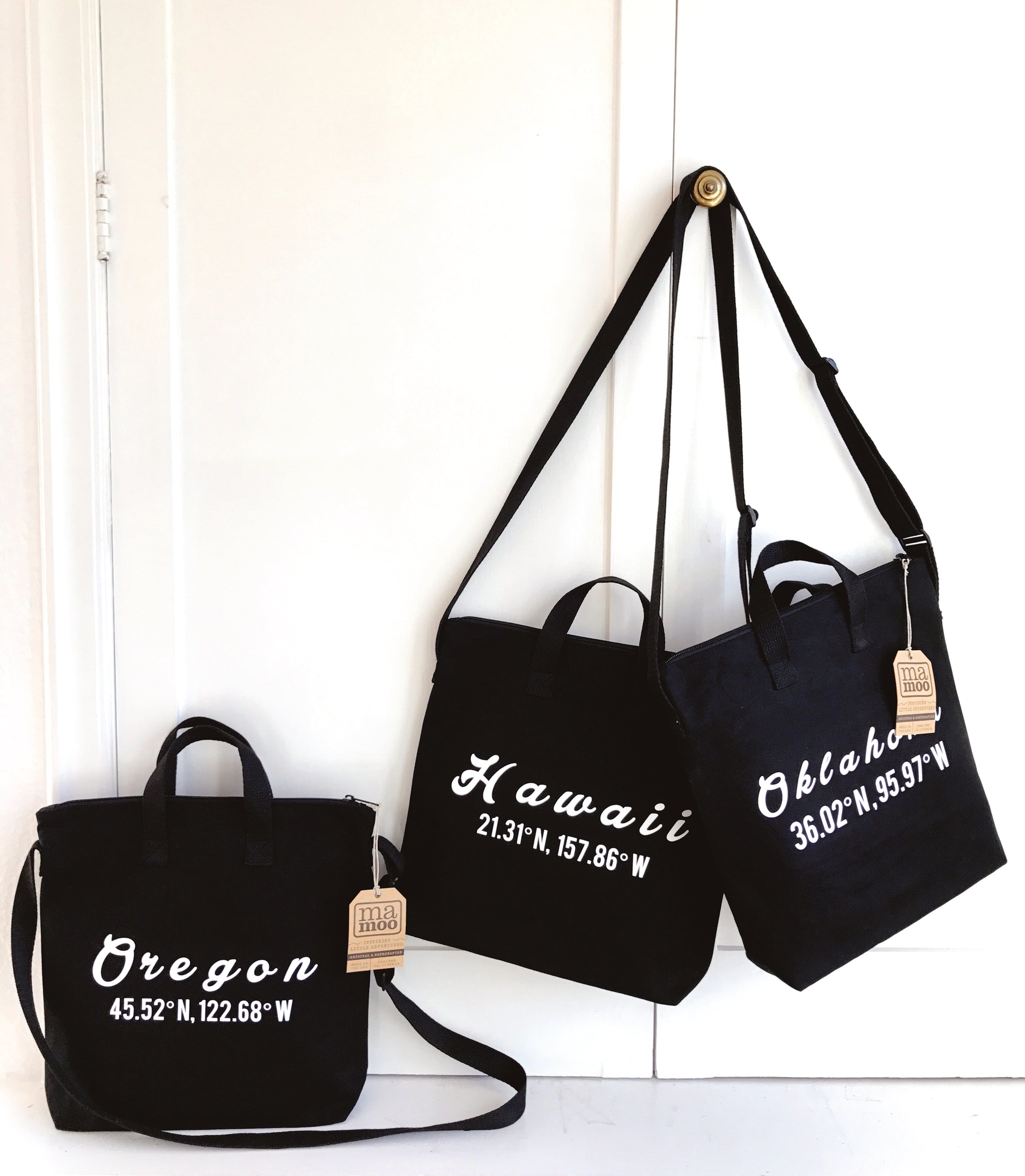 Custom Personalized Canvas Tote White Letters on Black