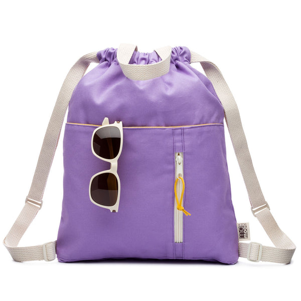 Organic Lavender 100% Cotton Canvas Drawstring Backpack