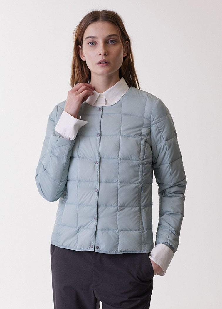 Taion Womens Crew Neck Button Down Jacket: Off White | The Union Project