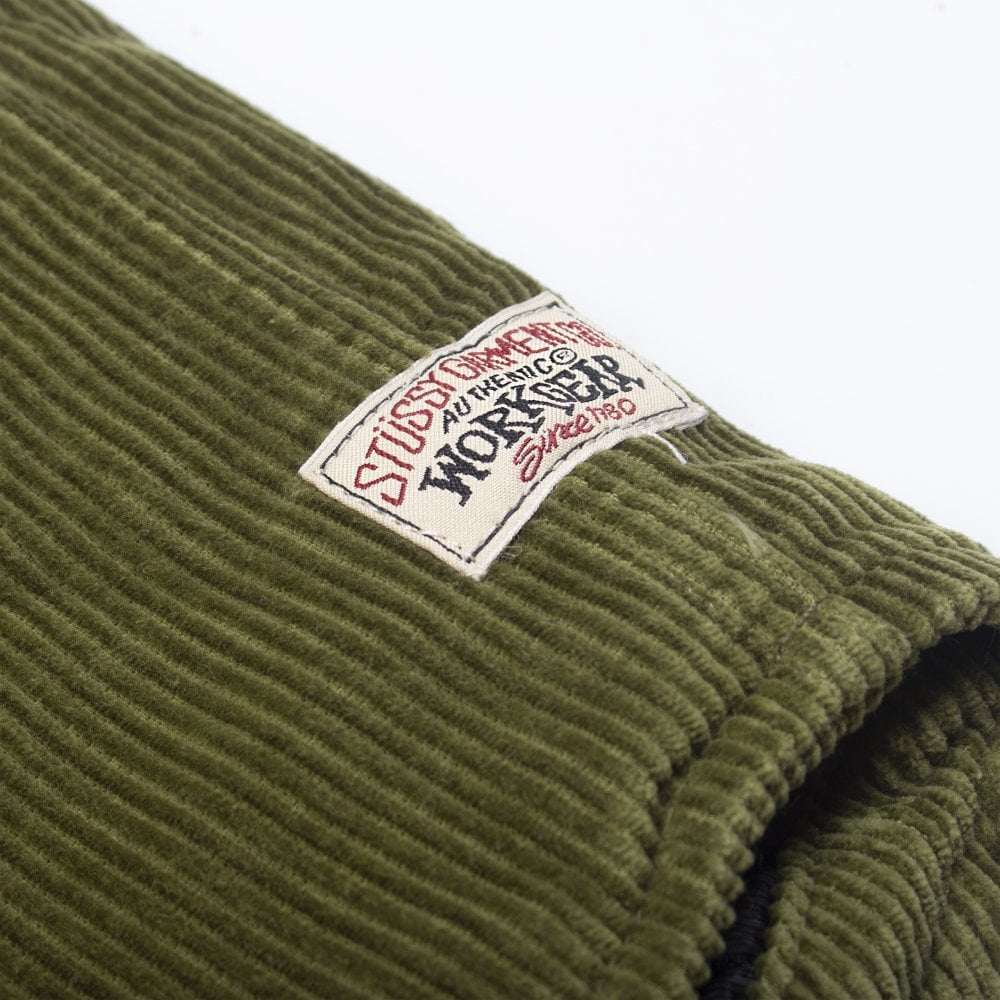 Stussy Cord Quilted Overshirt: Olive | The Union Project