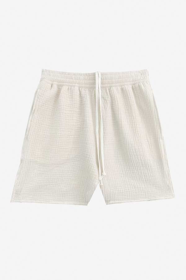 Embroidered Lounge Shorts in Cream – The Paris Review