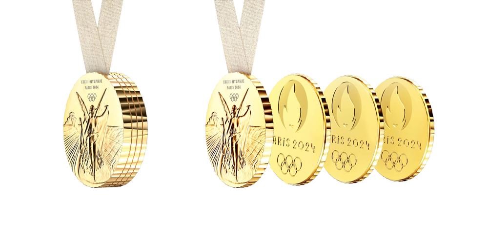 Olympic medals designed to resemble precious medals like gold and silver