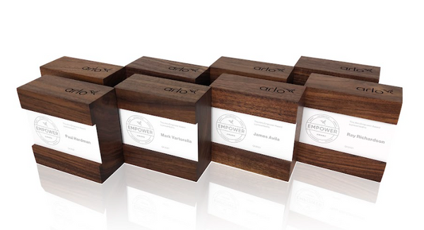 Quarterly Staff Recognition Trophies Wood and Metal