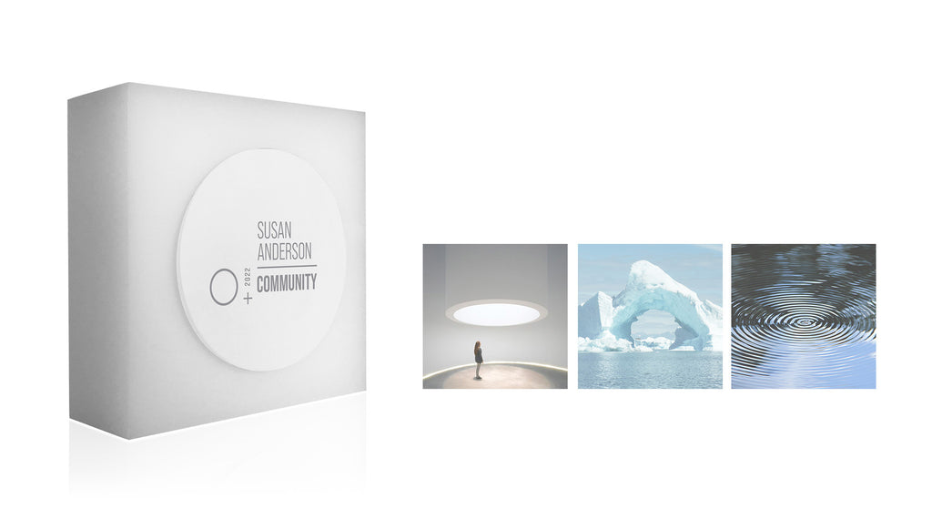 Modern white acrylic award collection Glacio circle