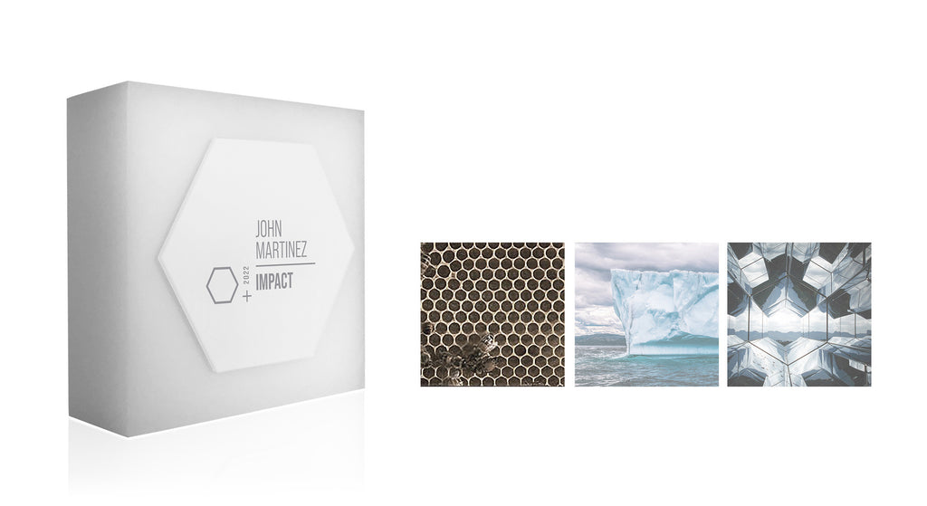 Modern white acrylic award collection Glacio Hexagon