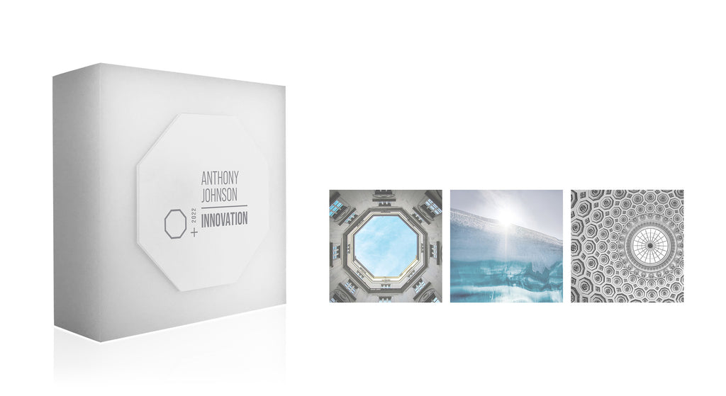 Modern white acrylic award collection Glacio Octagon