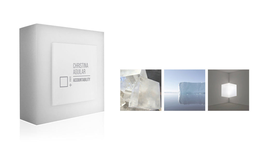 Modern white acrylic award collection Glacio square