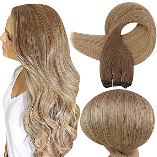 Full Shine Weft Hair Extensions Remy Straight Weave Hair Bundles Color Orchidee Naturelle