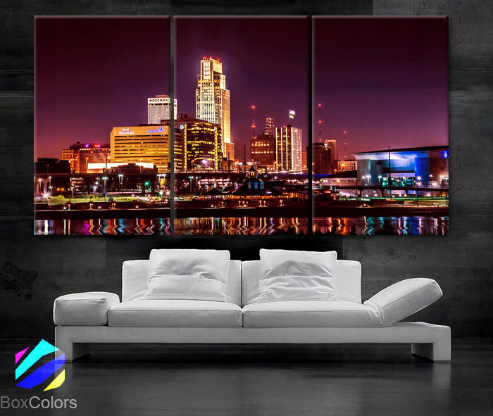 Large 30 X 60 3 Panels Art Canvas Print Beautiful Omaha Nebraska