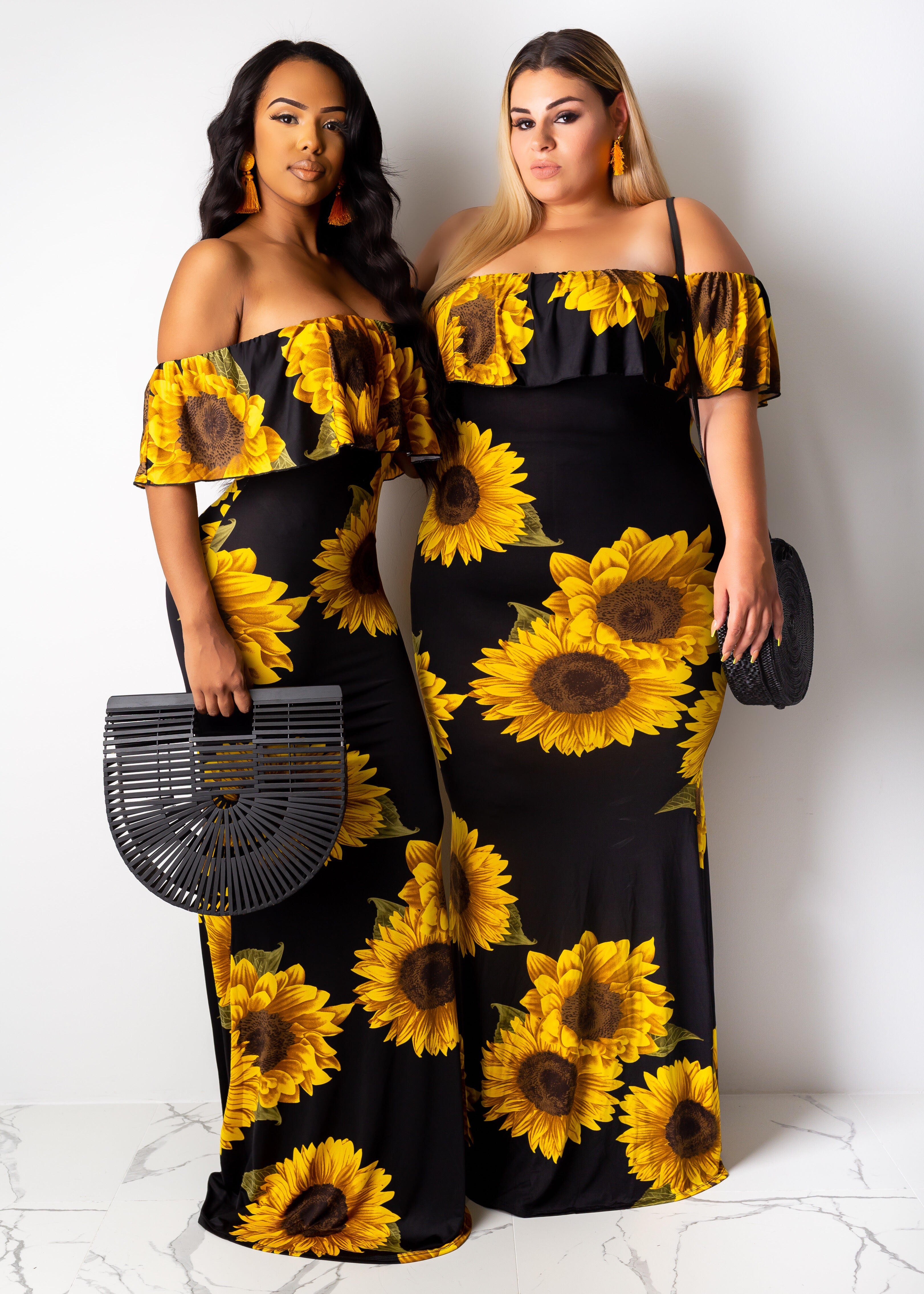 sunflower maxi dress plus size