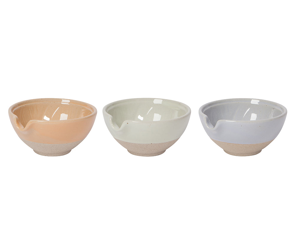 Now Designs Meadow Butterfly Shaped Ceramic Pinch Bowl Set, Soy Sauce Dish,  Set of 6