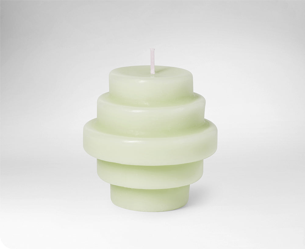 Templo Candle Sculpture in Ash Green by Octaevo