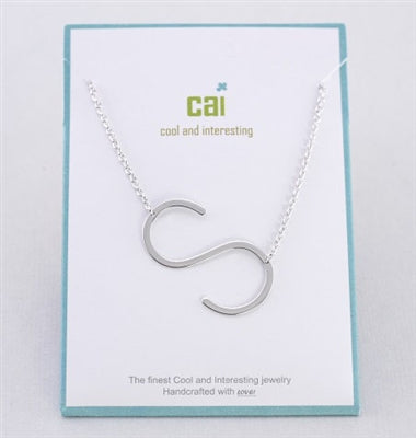 Sterling Silver Initial S Necklace by Philip Jones Jewellery