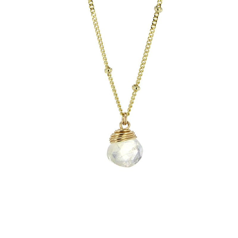 Lotus Jewelry Studio Gold White Moonstone Trinket Necklace