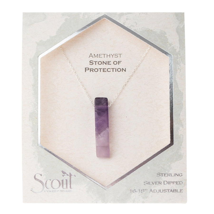Scout Curated Wears Silver Amethyst Stone of Protection Point Necklace