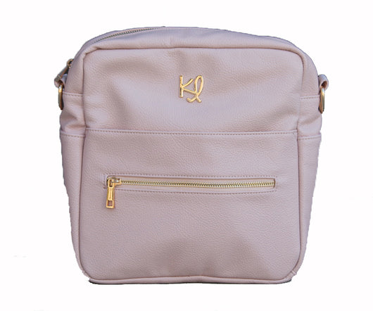 pale pink luggage