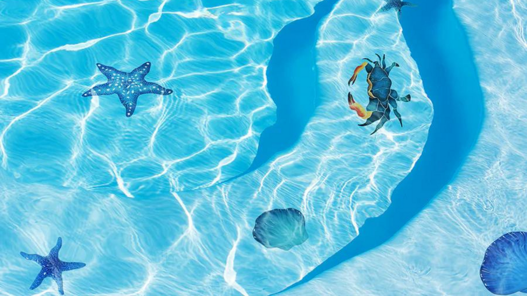 Playful Pool Mosaic Sea Creatures