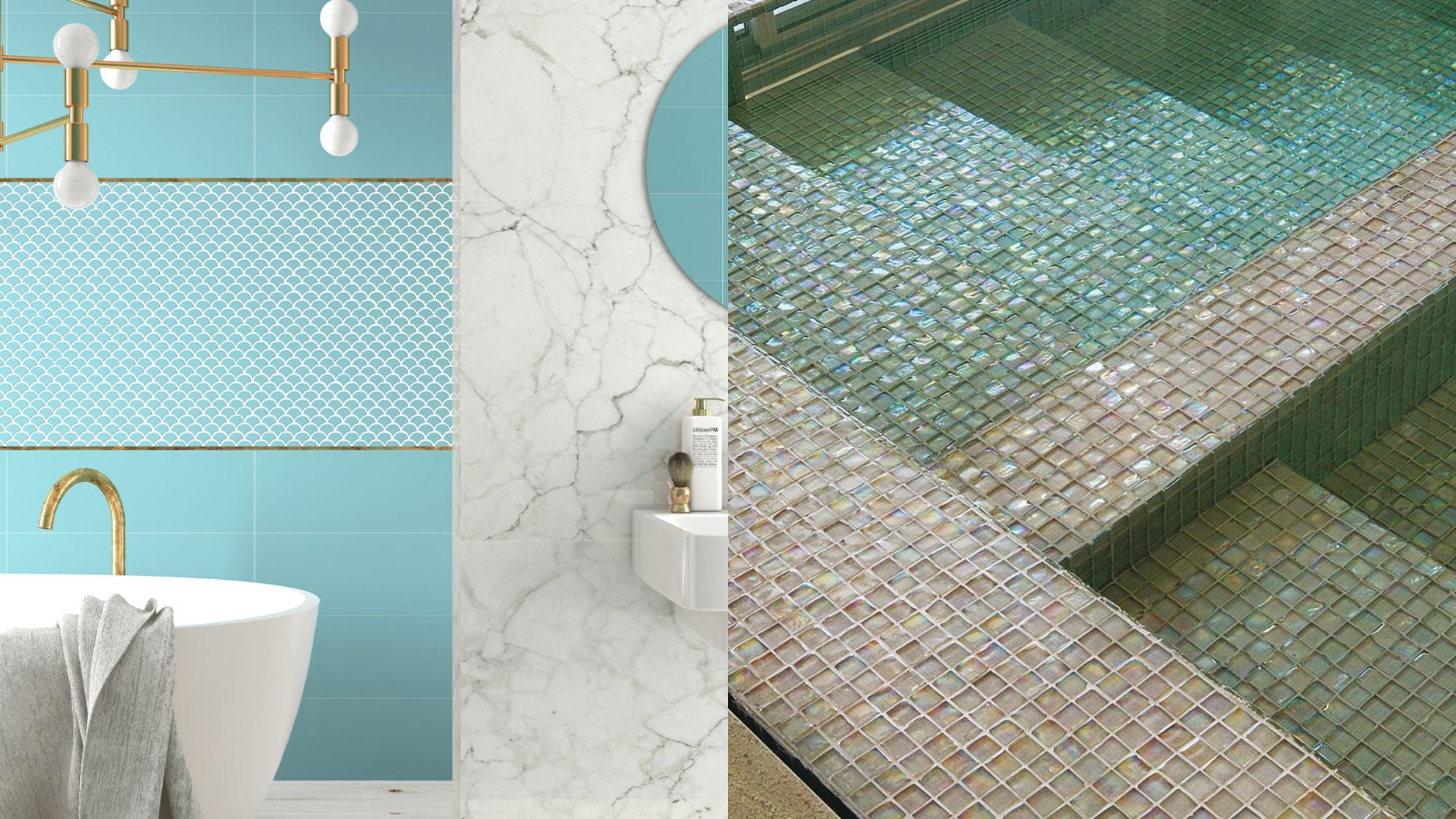 Glass Tile in Bathroom and in Pool